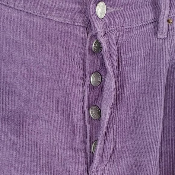 Pac Sun Women's Lavender Corduroys Button Fly Raw Hem Pants Size 12 - Picture 3 of 10